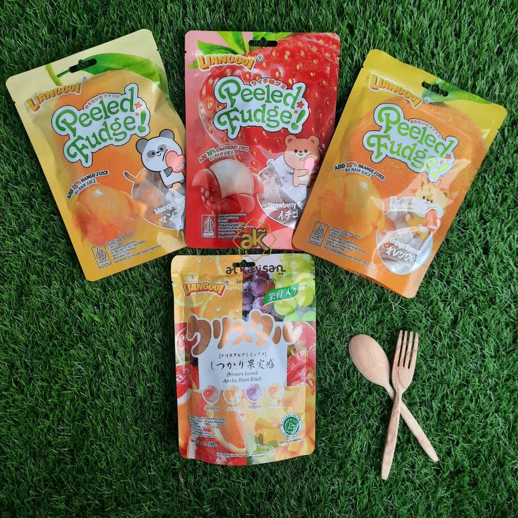 

PERMEN LUNAK RASA BUAH PEELED FUDGE / GUMMY FRUIT LIANGGUI PEELED FUDGE HALAL108 GR