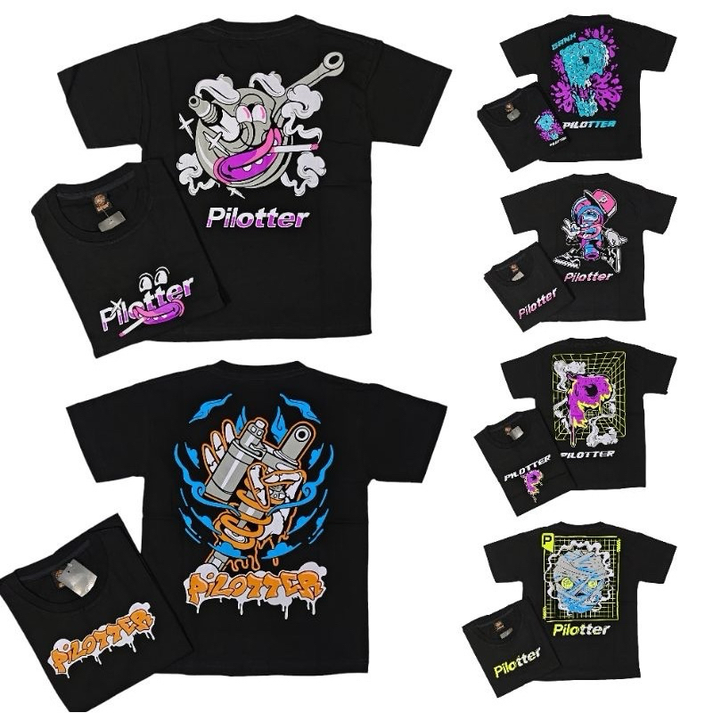 atasan kaos baju anak motif outfit keren kekinian hitam kids junior