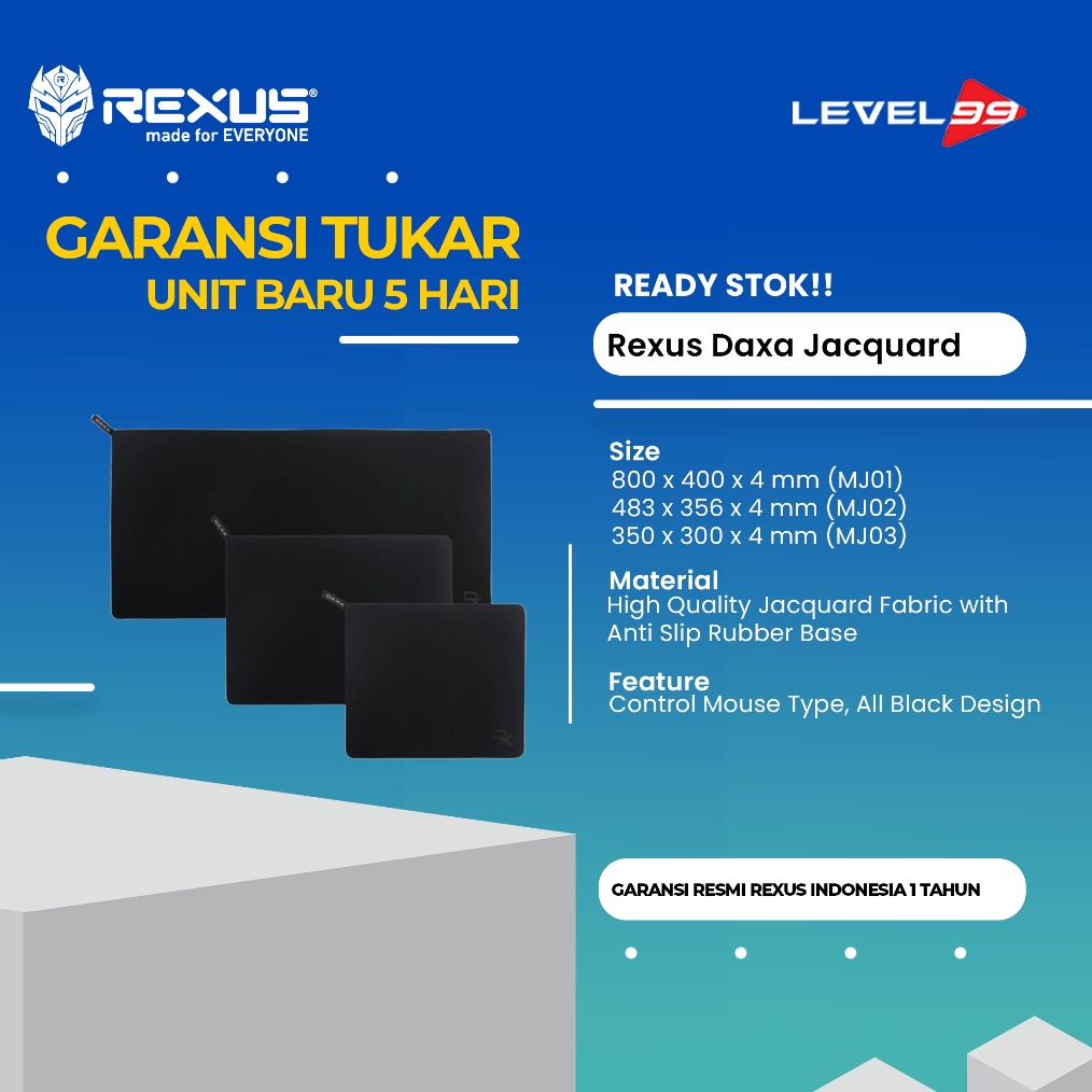 Rexus Mousepad Gaming Daxa Jacquard Control Type Mouse pad w G4R3