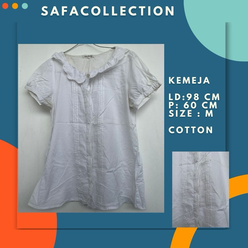 Putih Blouse polos motif baju kerja