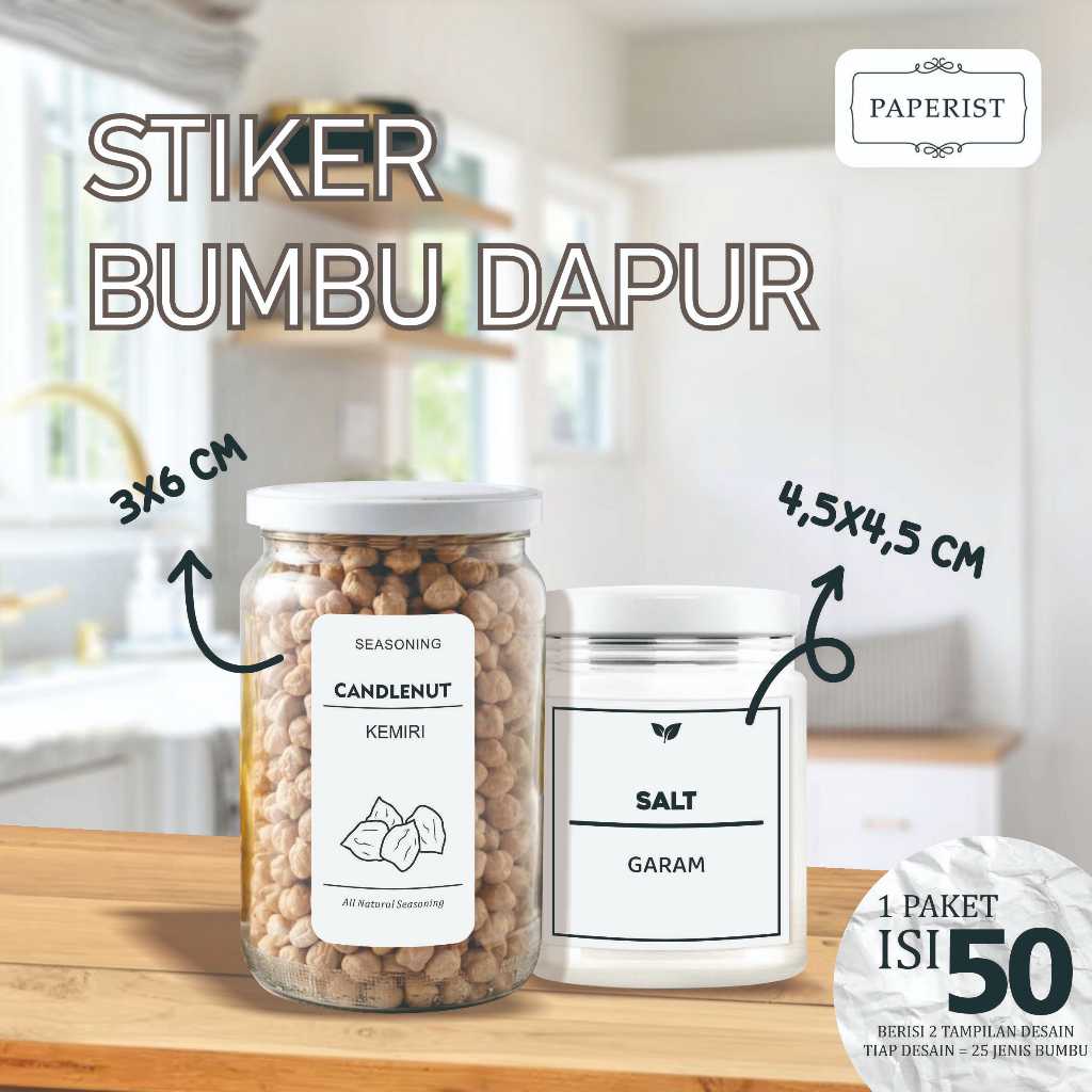 50 PCS STIKER BUMBU / STICKER BUMBU DAPUR / LABEL BUMBU / LABEL BUMBU DAPUR
