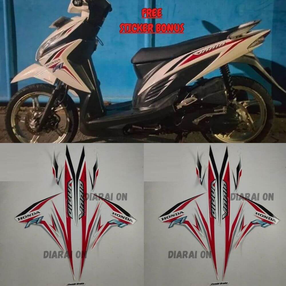 Striping Stiker Honda Vario 110 Fi 2016 - Vario 2015 2016 Putih Murah