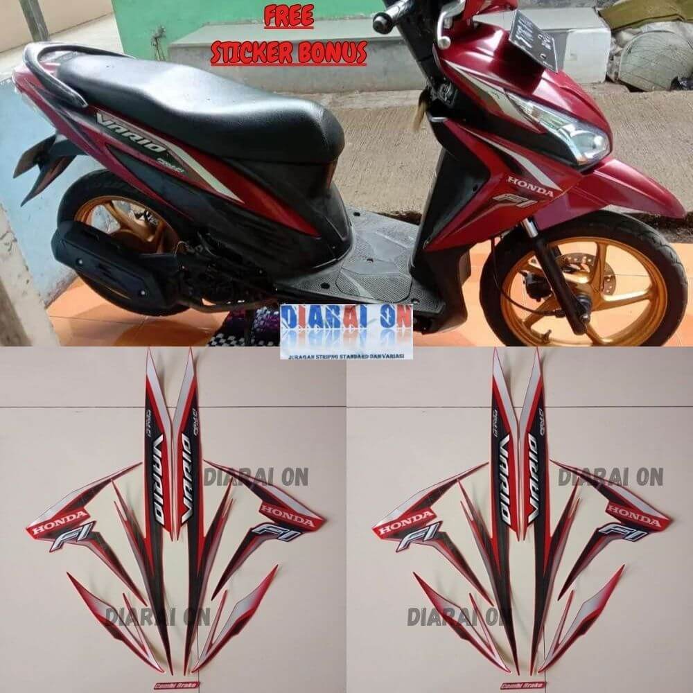 Striping Stiker Honda Vario 110 Fi 2016 - Vario 2015 2016 Merah Murah