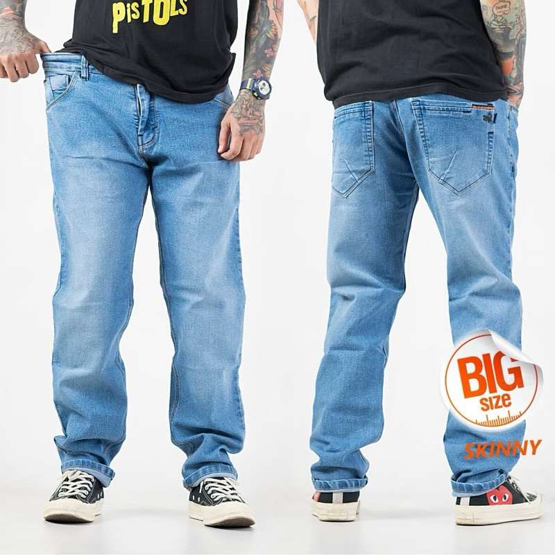 Celana Big Size 36-50 / Celana Jeans Denim Panjang Jumbo Big Size Pria / Celana Jeans Denim Sobek Ju