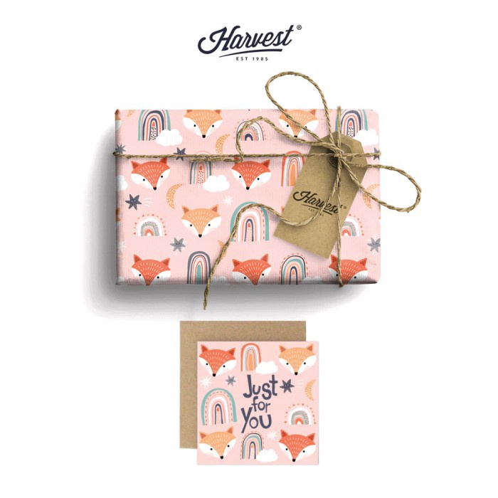 

GOGO Paket Kertas Kado Kartu Ucapan Harvest Wrap Kit Playground Fox