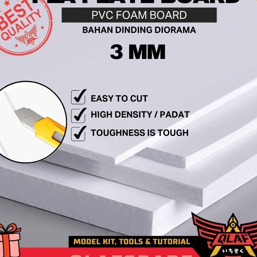 KI3 PLA PLATE BOARD PVC FOAM 3mm diorama dinding maket scale model