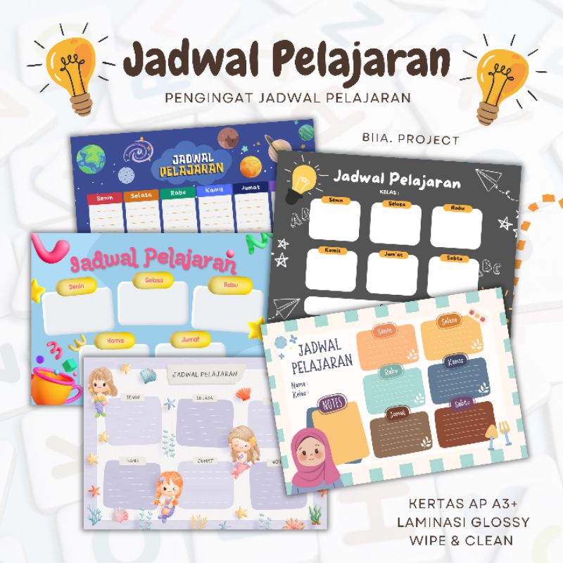 POSTER JADWAL PELAJARAN | SCHEDULE CLASS