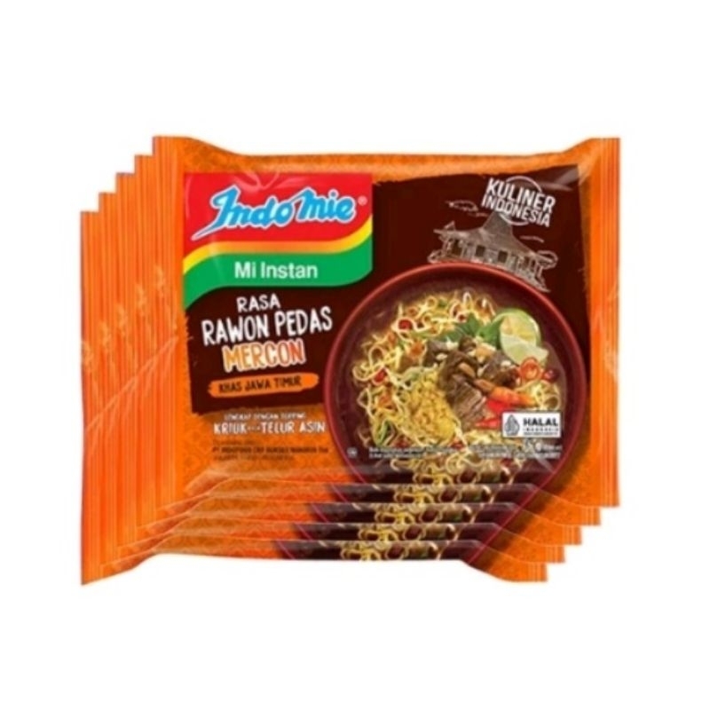 

Indomie Mi Instan Mie Kuah Rasa Rawon Pedas Mercon 75 Gram 5 Pcs