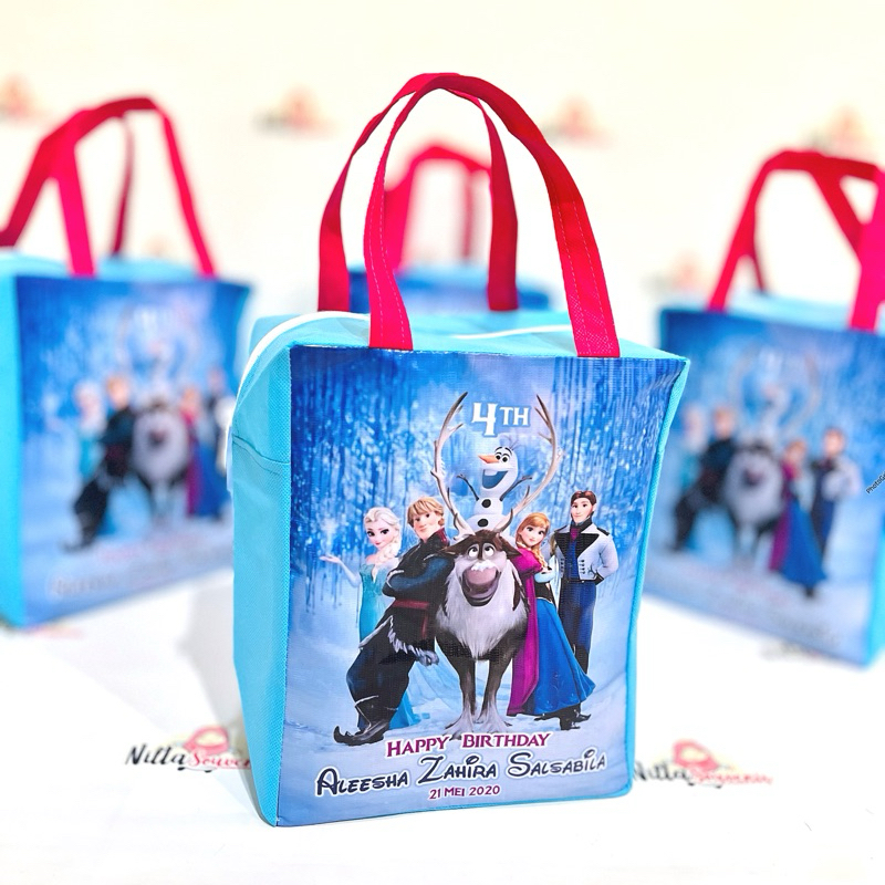 

Tas Souvenir Ulang Tahun Tas Ultah Goodiebag Snack Ultah Anak Custom Gambar Frozen Terbaru