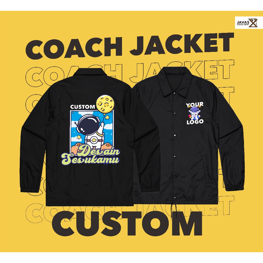Coach Jacket Parasut CUSTOM / Jaket windbreaker Custom Desain / jaket pria anti air waterproof