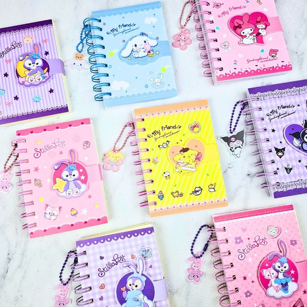 

TERUPDATE A7 SANRIO NOTEBOOK dengan Pengait Magnet dan Gantungan kunci