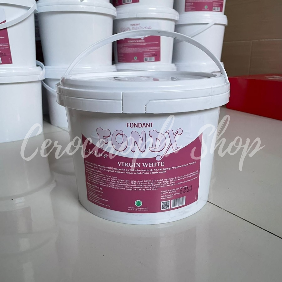 

Fondant fondx putih gula dekor hiasan kue icing pail 5 kg 5kg