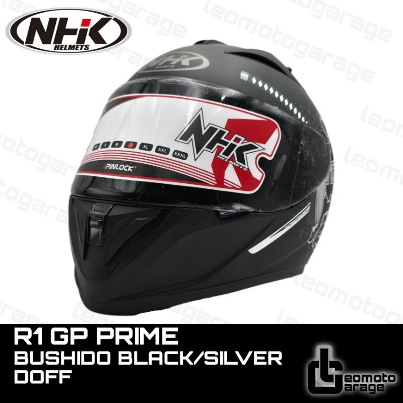 NHK GP PRIME BUSHIDO BLACK/SILVER DOFF HELM FULL FACE