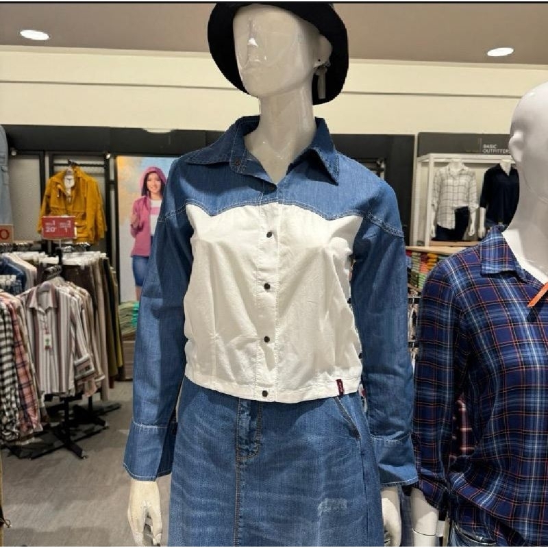 kemeja denim wanita AKO S-XXL