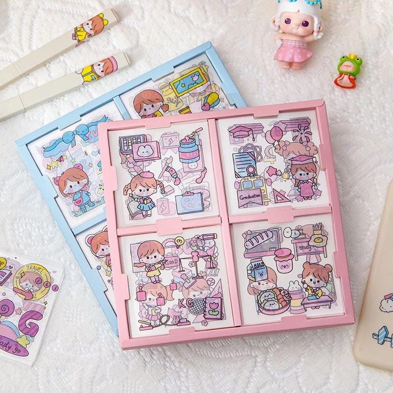 

Stiker Ser 100 Lembar / Sticker Box Stiker Aesthetic Decor Buku / Sticker Motif Kartun Korea Lucu Anti Air