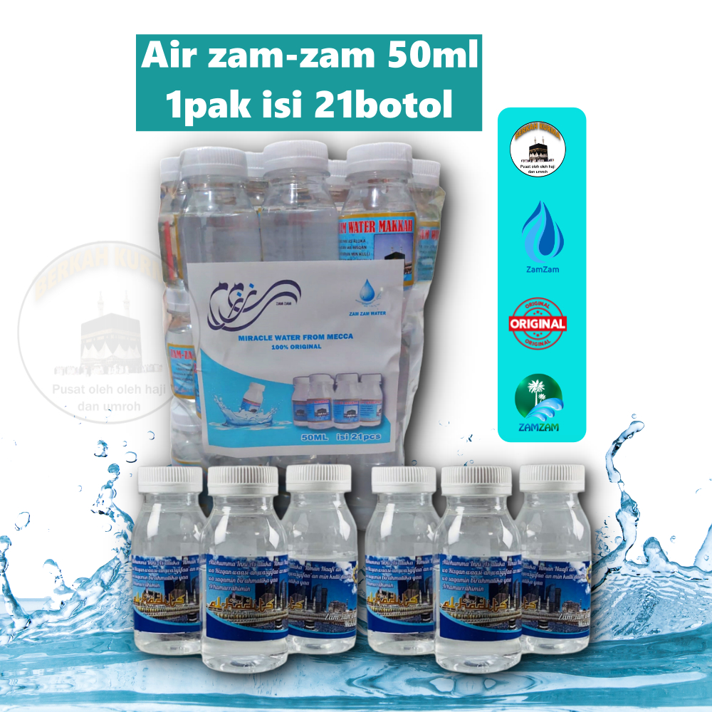 

AIR ZAM ZAM 50ML ISI 10-50 PCS KEMASAN BOTOL | OLEH OLEH HAJI DAN UMROH