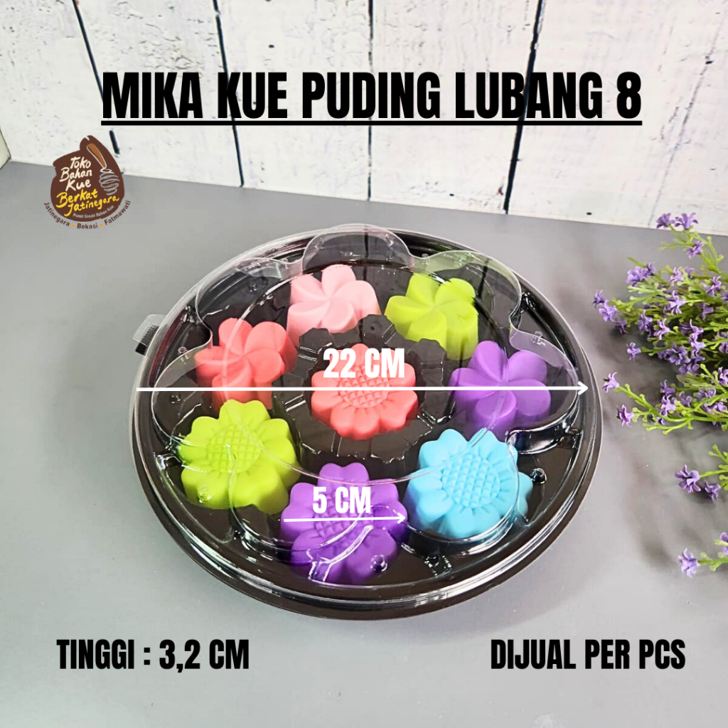 BOX MIKA KUE, PUDING LUBANG 8 / MIKA COKLAT / MIKA PUDDING / MIKA KUE / PCS
