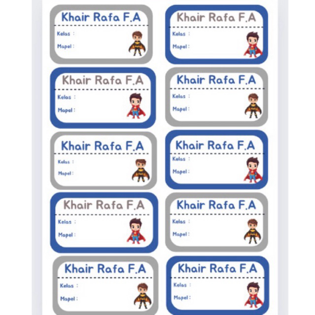 

Stiker Label Mata Pelajaran Custom Tema Superhero