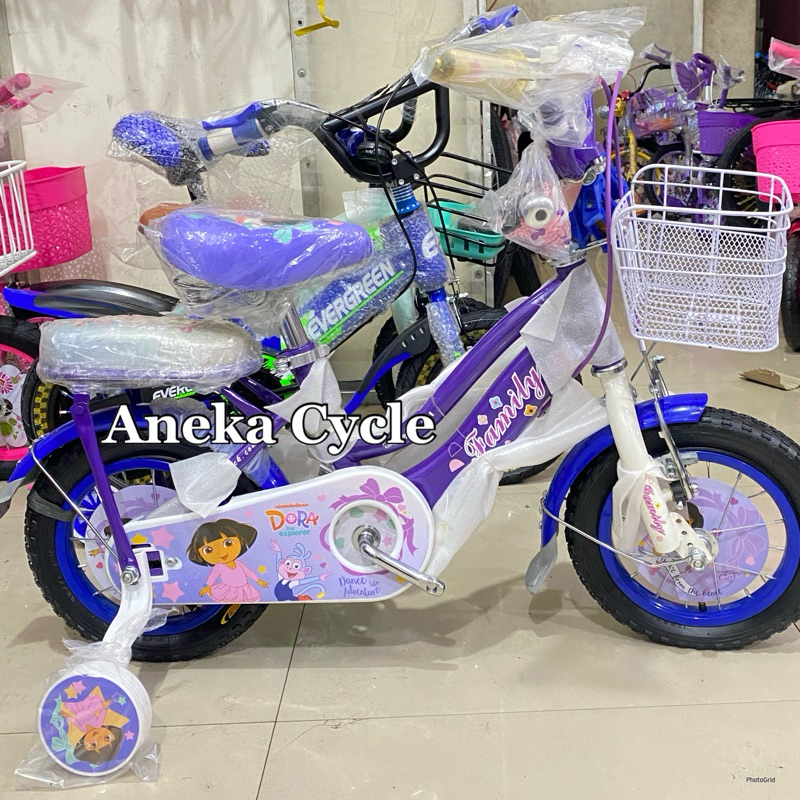 Sepeda Anak Roda Empat Family Dora 12 Inch