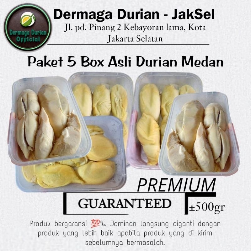 

DERMAGA DURUAN / PAKET DURIAN KUPAS MEDAN 5 BOX / PER 1 BOX BERAT 500GRAM