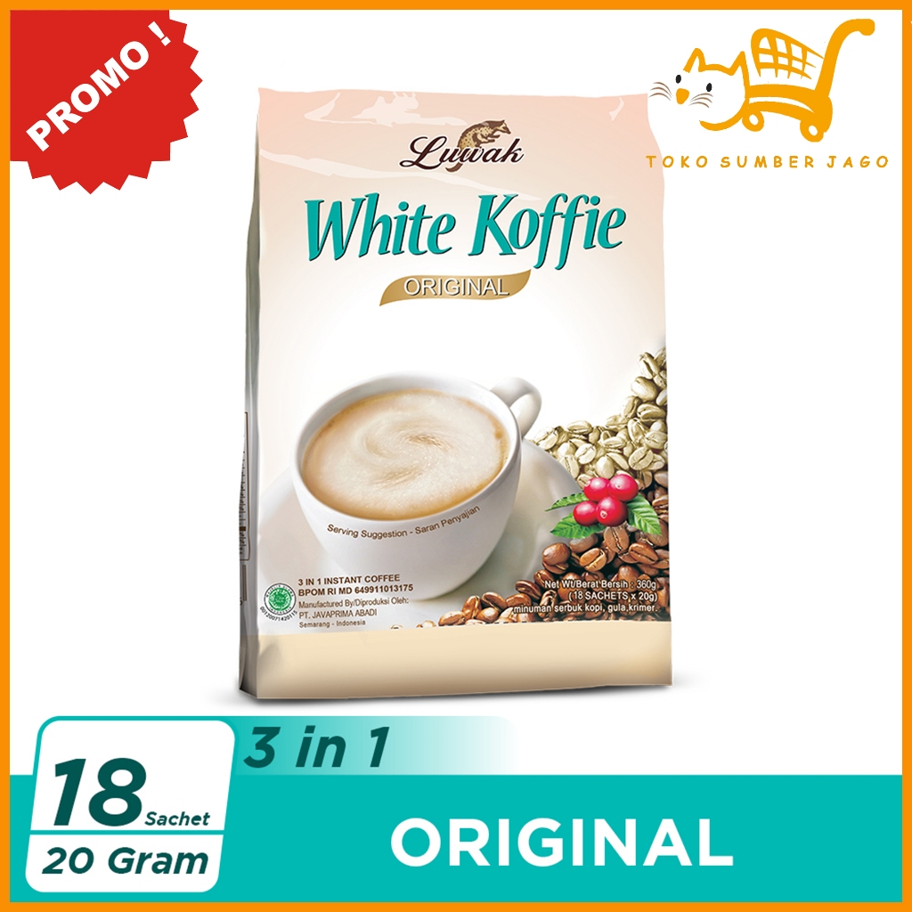 

Kopi Luwak White Koffie Original 1 Bag 18x20gr / 1 Bag LESS SUGAR 19x20gr