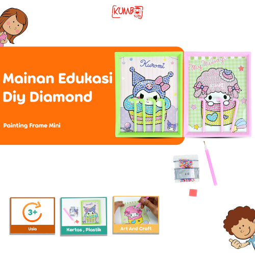 Mainan Edukasi Anak DIY Diamond Painting Frame Sanrio MINI FRAME DIAMOND
