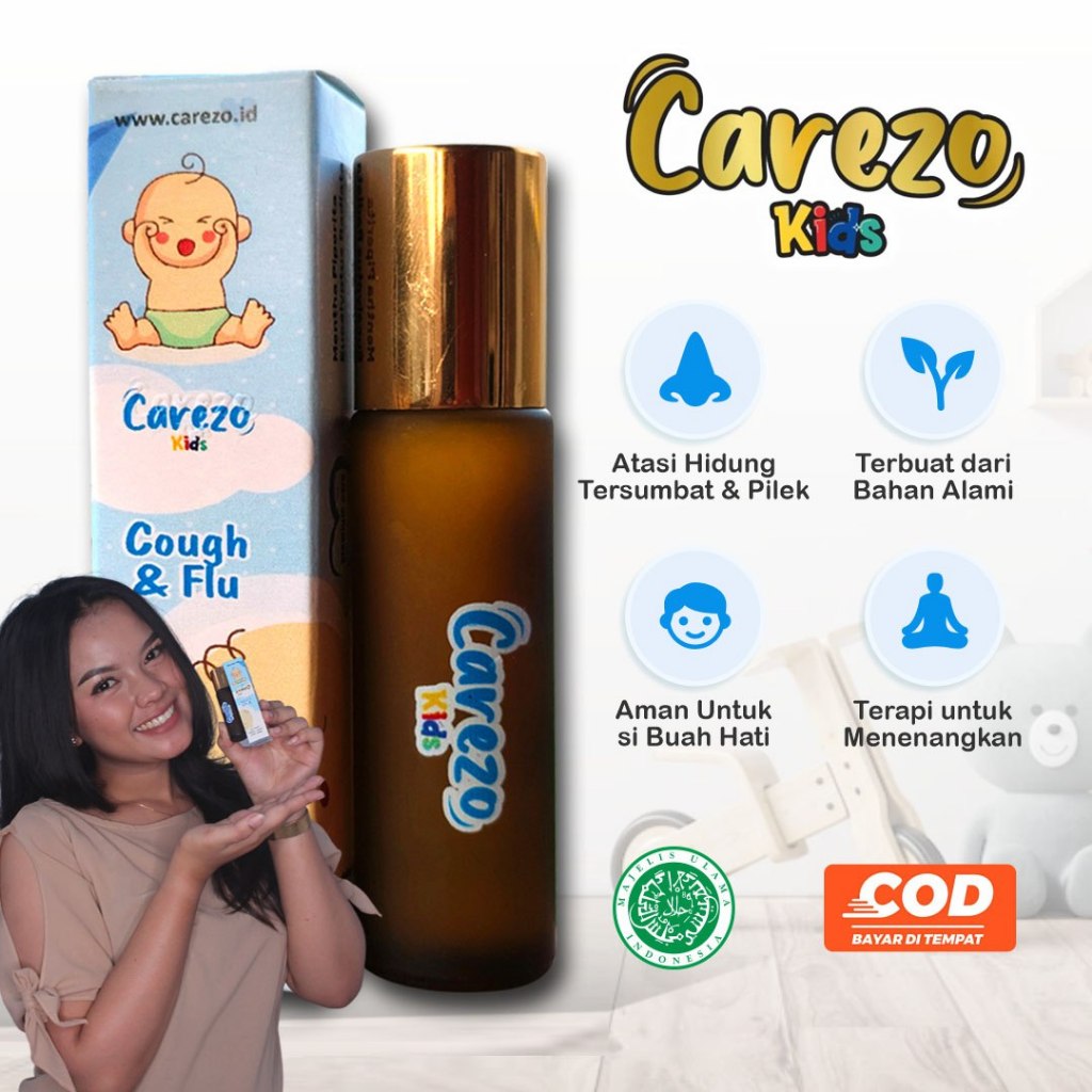 Cough & Flu Obat Batuk Pilek Carezo Kids Minyak Essential Oil Kids Anak Bayi Aromatherapy Premium Ca