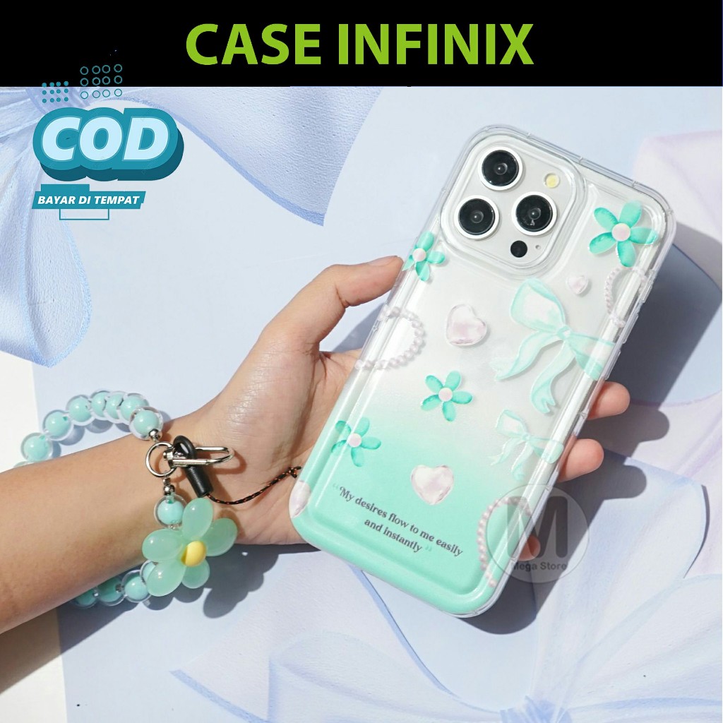 Soft Case Transparant + Tali Stripe Case INFINIX Smart 8 Smart 7 Smart 6 Smart 5 Hot 30 play Hot 9 p