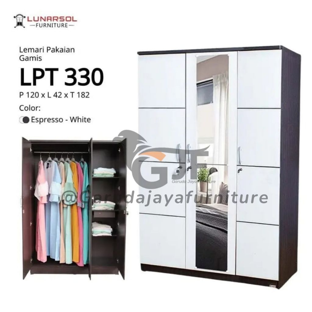 [ FULL GAMIS] LEMARI PAKAIAN 3 PINTU DENGAN CERMIN PANJANG FULL/LEMARI BAJU DENGAN GANTUNGAN DAN AMB
