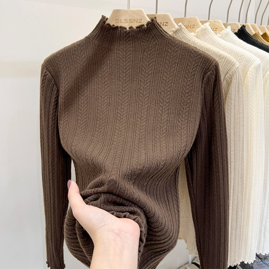 Baju Atasan Wanita Turtleneck Lengan Panjang Turtleneck Knit Import Korean Style