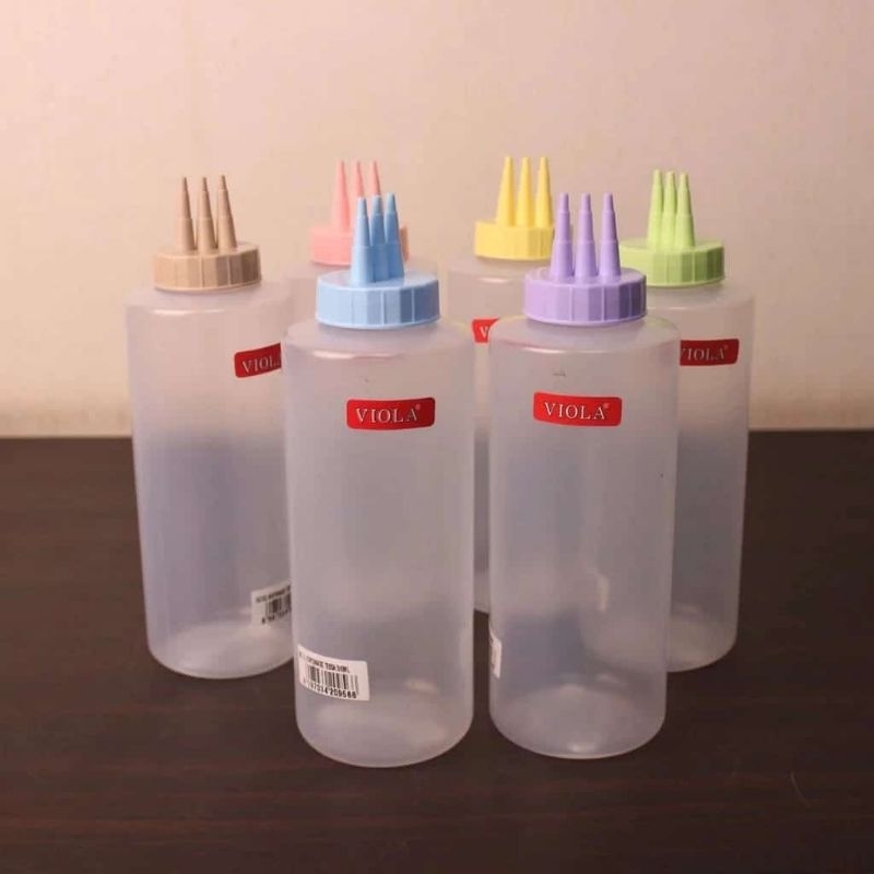 

botol saus mayones tiga lubang 600 ml.