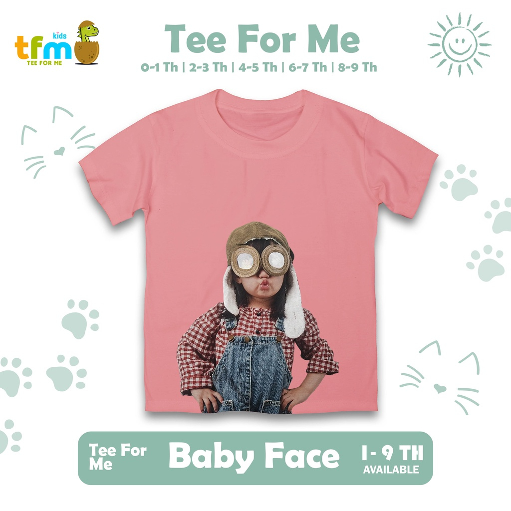 Kaos Anak ADLV Baby Face Cute Girl Usia 0 1 2 3 4 5 6 7 8 9 Tahun Laki Laki dan Perempuan - Kids Tsh