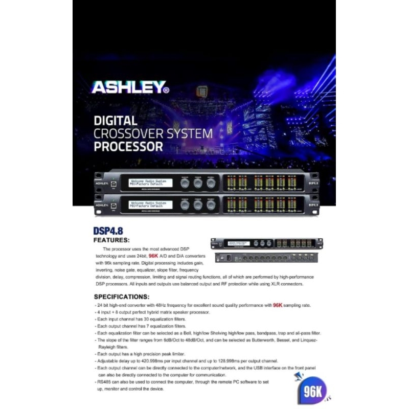 Speaker Management Ashley DSP 4.8 DSP4.8 Original DLMS Ashley 4in 8out
