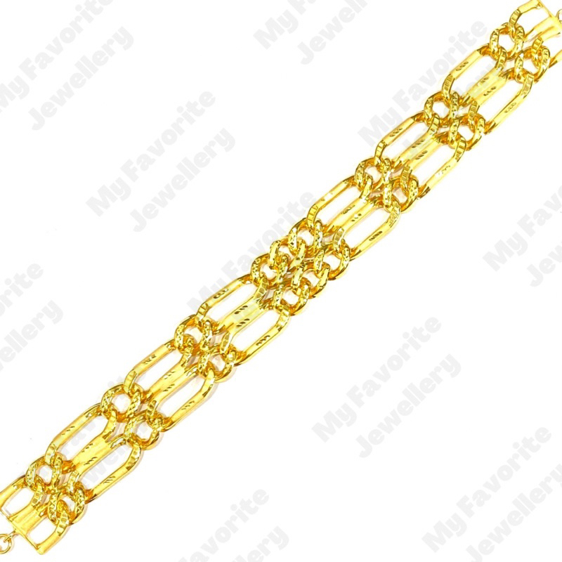 Gelang Sisik Naga Double Terbaru Emas Asli Kadar 700