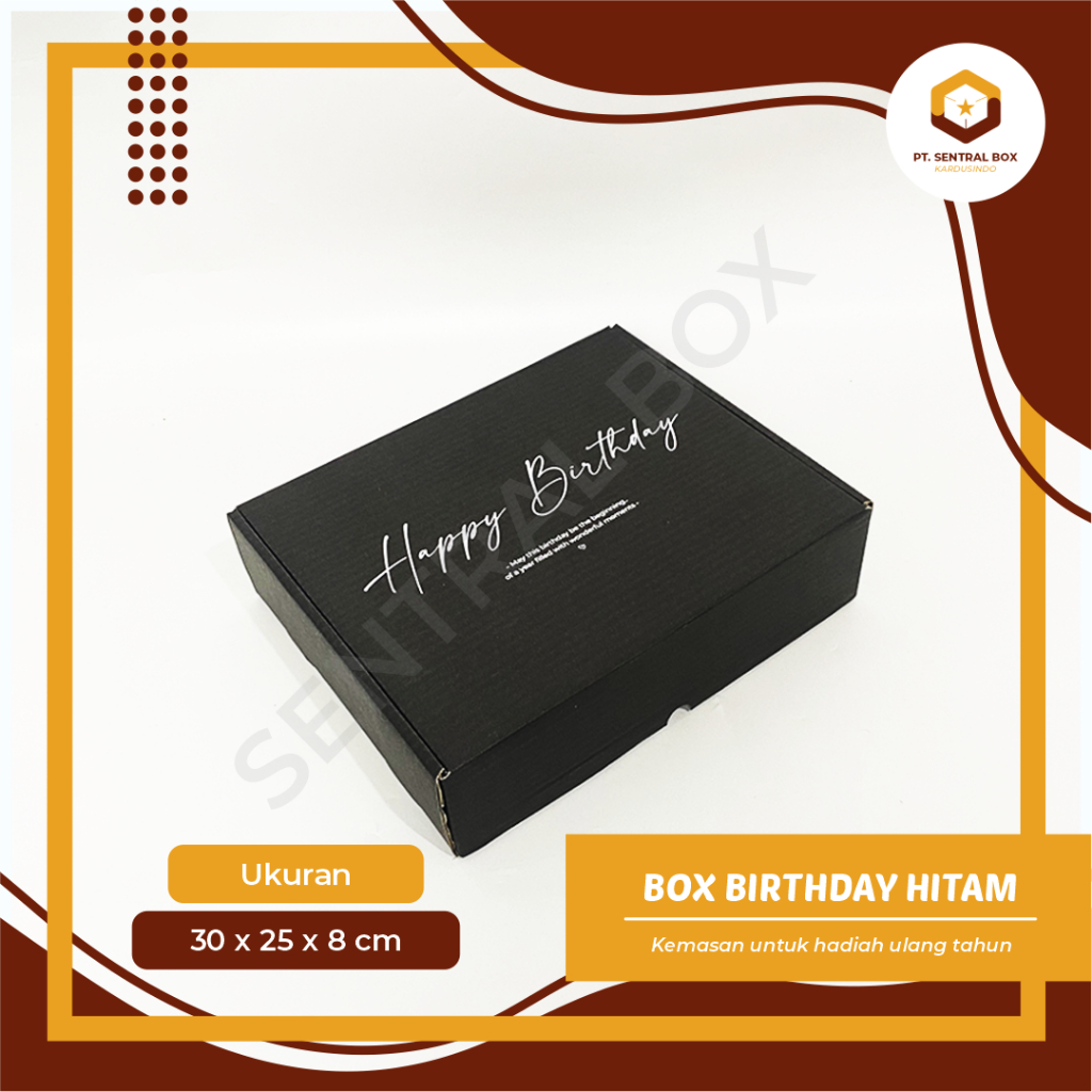 

Box Kado Corrugated Happy Birthday / Giftbox / Box Hadiah Ukuran 30 x 25 x 8 cm