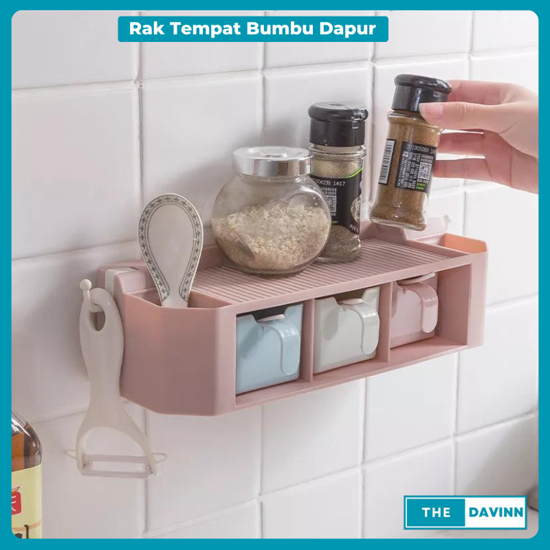 Rak Bumbu Rak Dinding Tempat Penyimpanan Bumbu Dapur Tempel Dinding Wadah Bumbu Masak