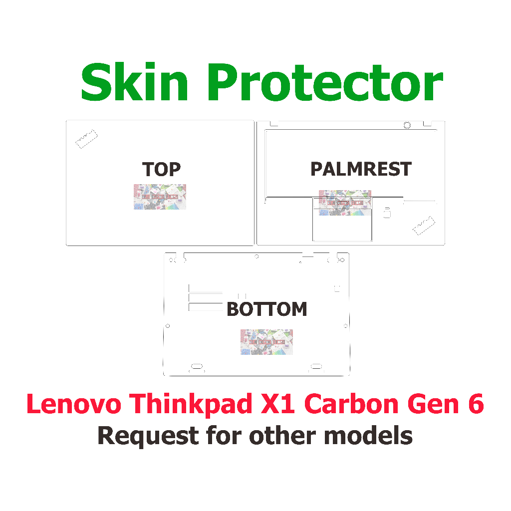 Lenovo Thinkpad X1 Carbon Gen 6 Skin Guard Garskin Protector