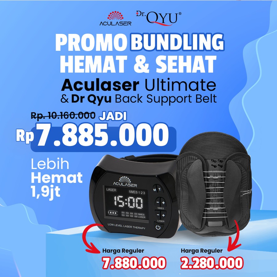 Aculaser Ultimate + Dr Qyu Back Support Belt Spesial Promo Bundling