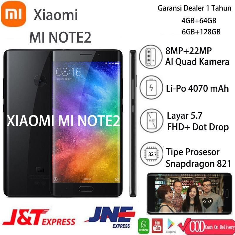 [Baru]Xiaomi MI NOTE2 4+64GB(6+128GB)/ Mi 6X (MI A2)  Support NFC Smartphone 4G 4070mAh Dual SIM 22M