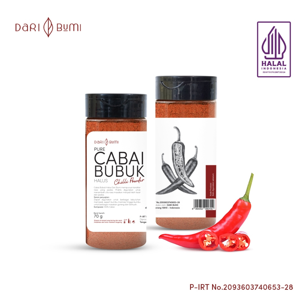 

Dari Bumi Cabai Bubuk Halus 70 Gr Premium Chilli Powder