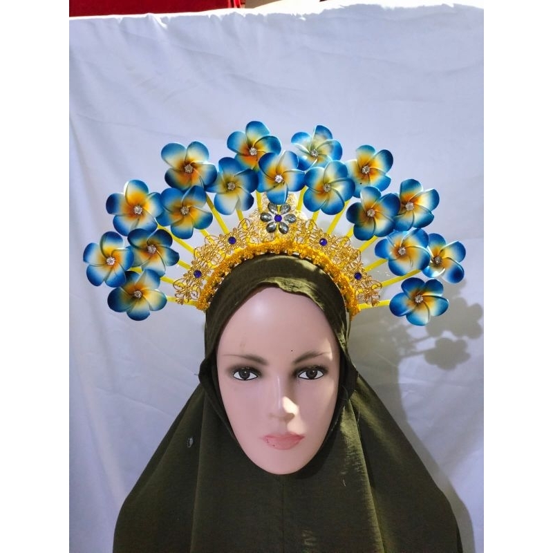 mahkota bunga kamboja , mahkota karnaval,mahkota fashion ,bando bunga ,bando tari