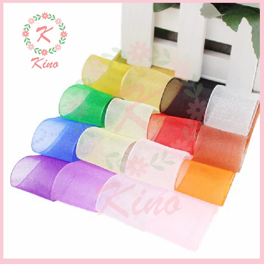 

[PER ROLL] Pita organdi 2 inch 5cm - hiasan dekorasi souvenir pernikahan hampers