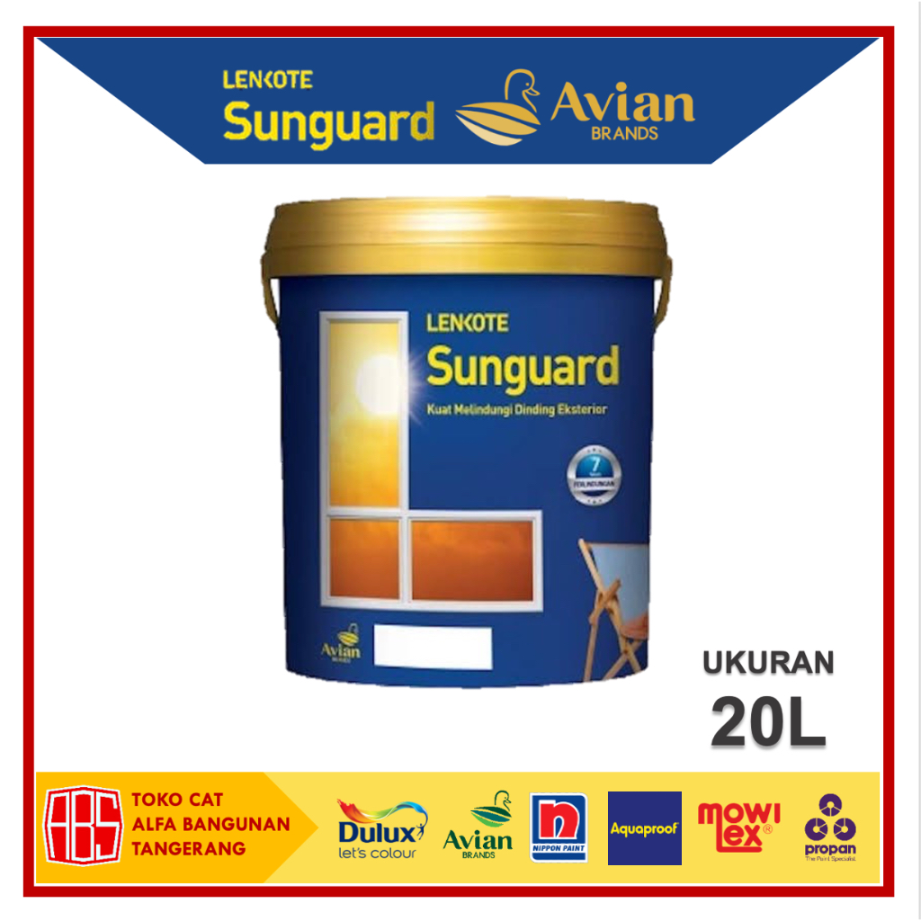 Cat Lenkote Sunguard Eksterior 20L - Cat Tembok Exterior - Avian Brands