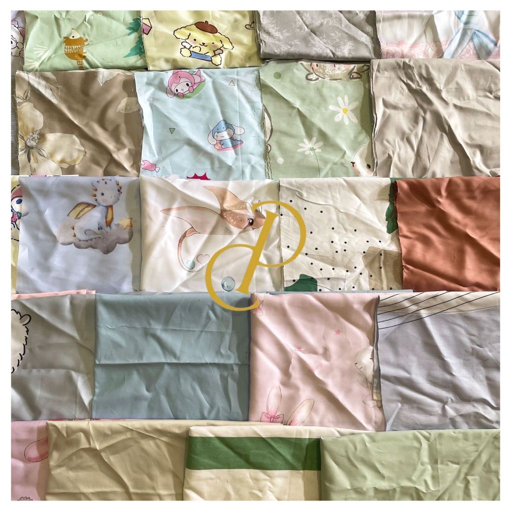 KAIN PERCA KATUN SUTERA MOTIF POLOS CAMPUR MURAH SISA POTONGAN PRODUKSI BAGUS BESAR