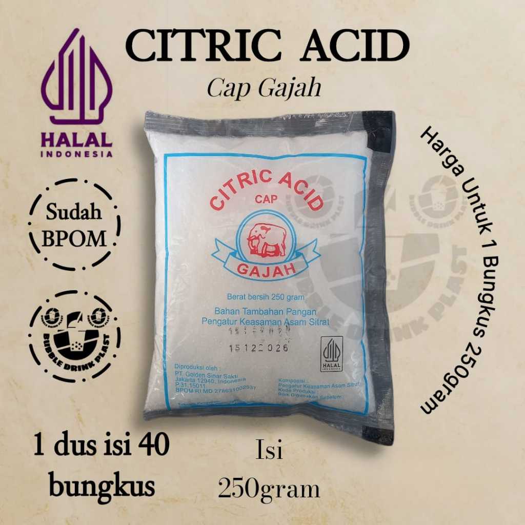 

Citric Acid / Citrun acid / Asam Sitrun / Asam Sitrat 250 gram