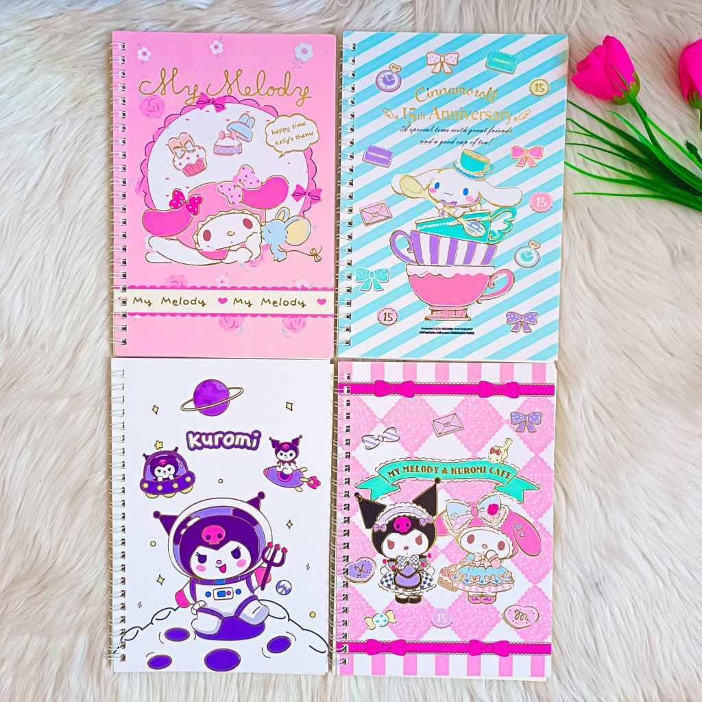 

NOTEBOOK A5 SANRIO BUKU NOTES BUKU RING KUROMI CINAMOROLL MELODY BUKU JURNAL