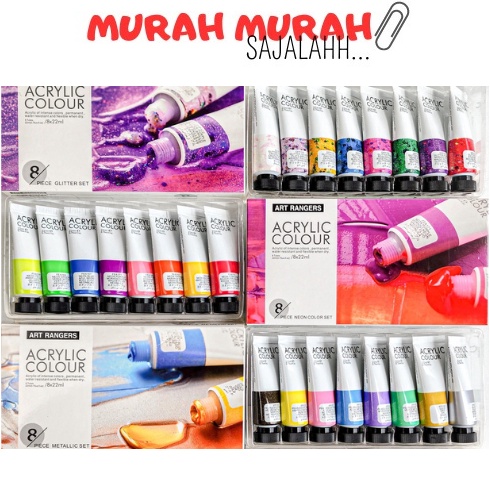 

KODE Q9H3 TBMO Art Ranger Rangers Pastel Metallic Acrylic Paint Cat Akrilik set 8x22ml