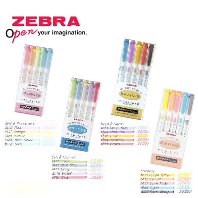 

KODE D1J7 Zebra Mildliner Higlihter Set 5 Warna