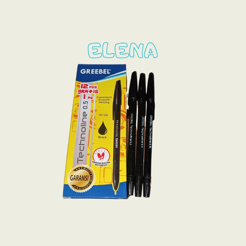 

ballpen grebell technoline 0,5mm/pulpen grebell 0,5mm/pen hitam
