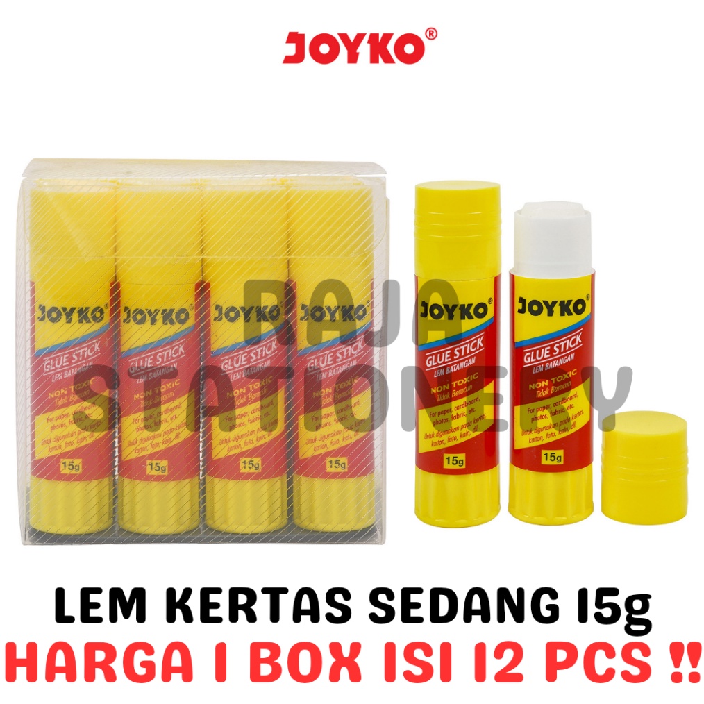 

KODE E3B7 JOYKO GLUE STICK 15g LEM BATANG STIK JOYKO KERTAS GS15 LUSIN 12PCS